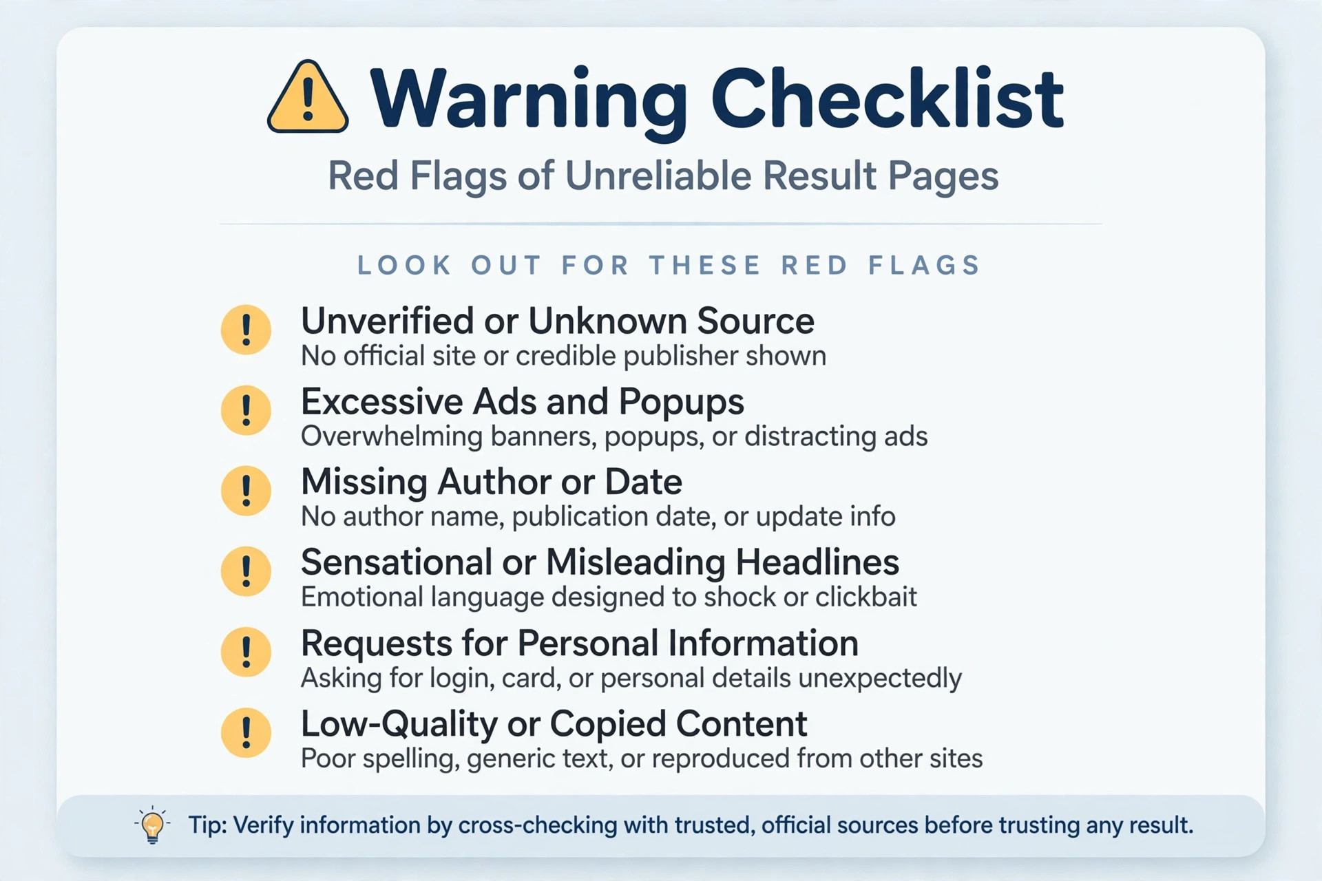 Red flags checklist for spotting an unreliable teer result website